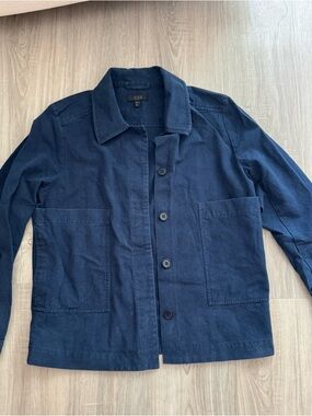 COS Navy Button-Front Jacket